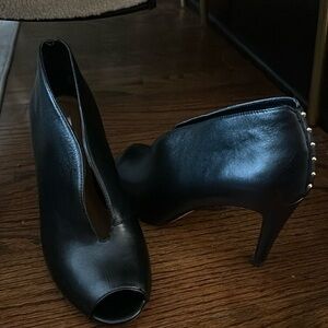 Never worn black leather booties